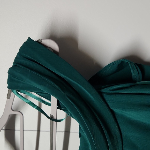 Mac Duggal Beaded cuff drop shoulder faux wrap gown - Picture 10 of 15